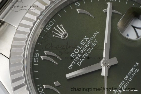 Good Copy Rolex Watches Green 41 V Oyster Steel VR3235 JDF Markers SS Dial Bracelet Sundust Arabic QuickDry DateJust 904L on 2238 0111